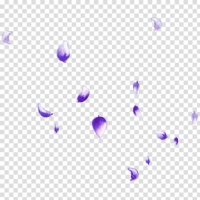 Purple Blue Petal Google s, Purple hand painted petals flying down floating material transparent background PNG clipart