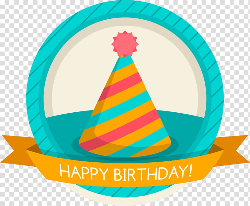 Party hat Birthday Symbol , Blue birthday cap tag transparent background PNG clipart