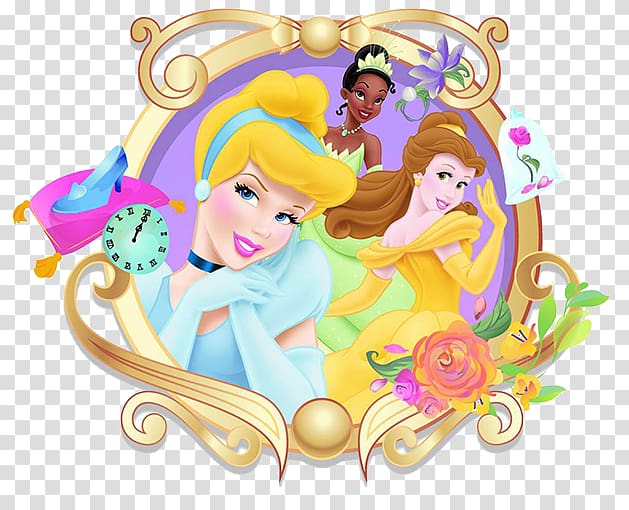 three Disney Princesses , Cinderella Snow White Princess Jasmine Ariel Belle, Cartoon princess transparent background PNG clipart