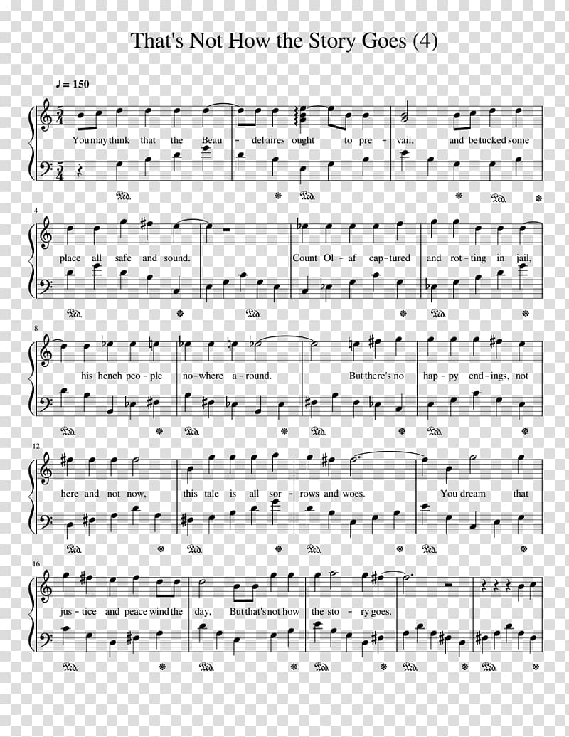 Sheet Music Piano A Series of Unfortunate Events Chord Song, sheet music transparent background PNG clipart