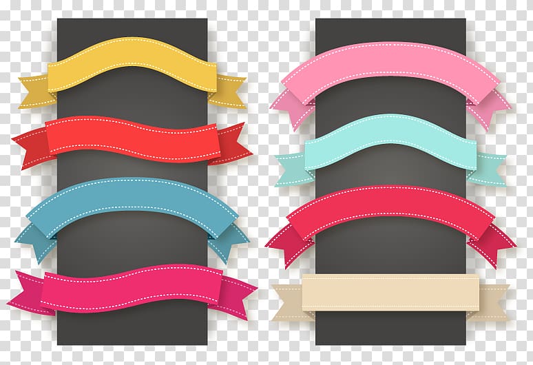 Ribbon Euclidean Icon, 8 color ribbon banner material transparent background PNG clipart