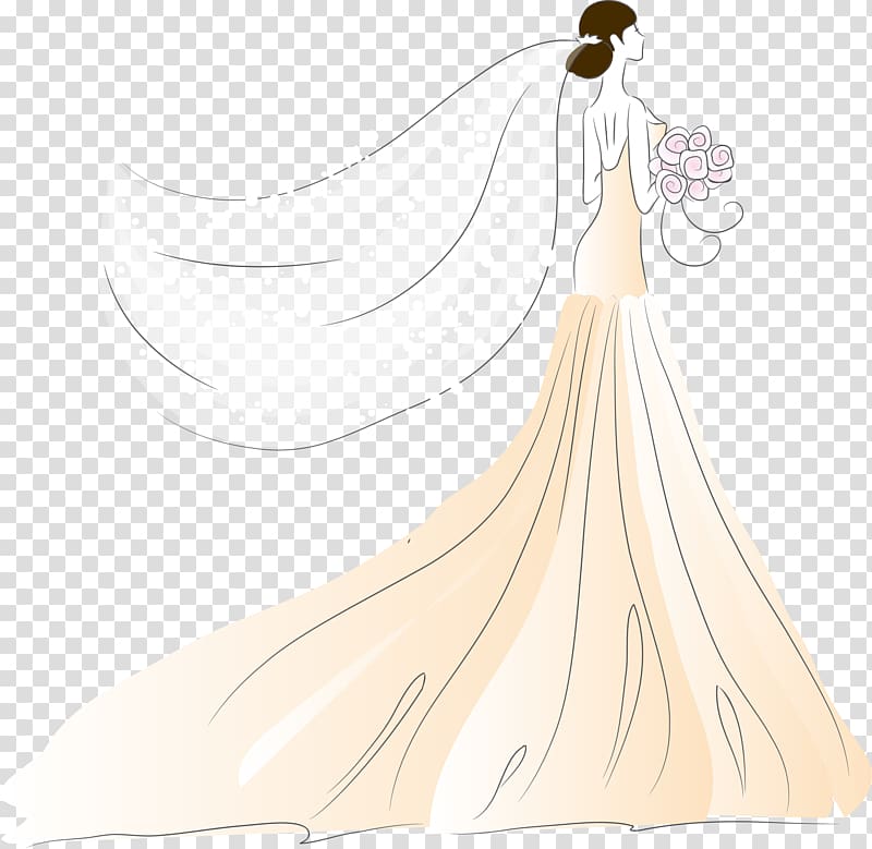 woman wearing long dress illustration, Bride Contemporary Western wedding dress, bride wearing a wedding dress transparent background PNG clipart