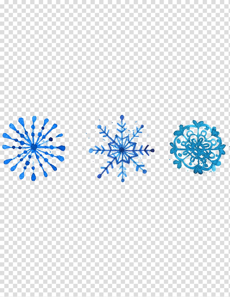 Snowflake Watercolor painting Euclidean , Blue snowflakes transparent background PNG clipart