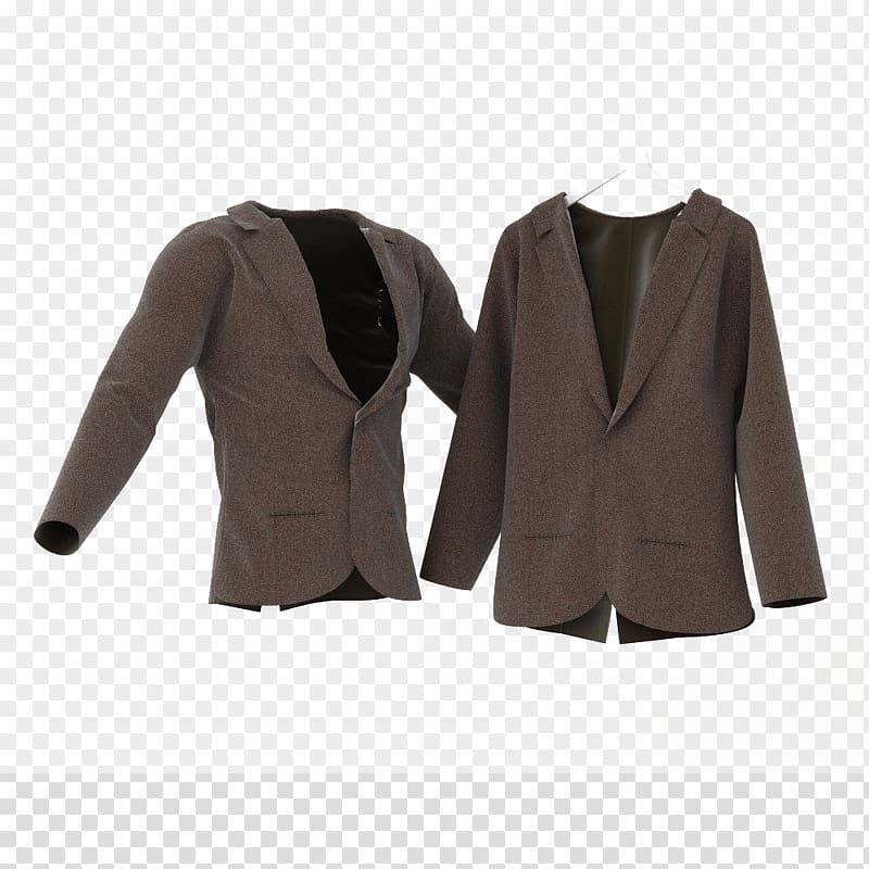 Suit 3D modeling Clothing 3D computer graphics Collar, Brown suit transparent background PNG clipart