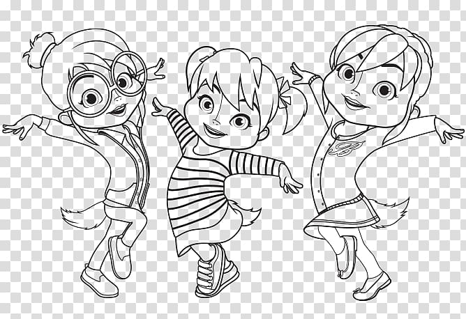 Alvin and the Chipmunks The Chipettes Coloring book Colouring Pages, alvinnn!!! and the chipmunks transparent background PNG clipart