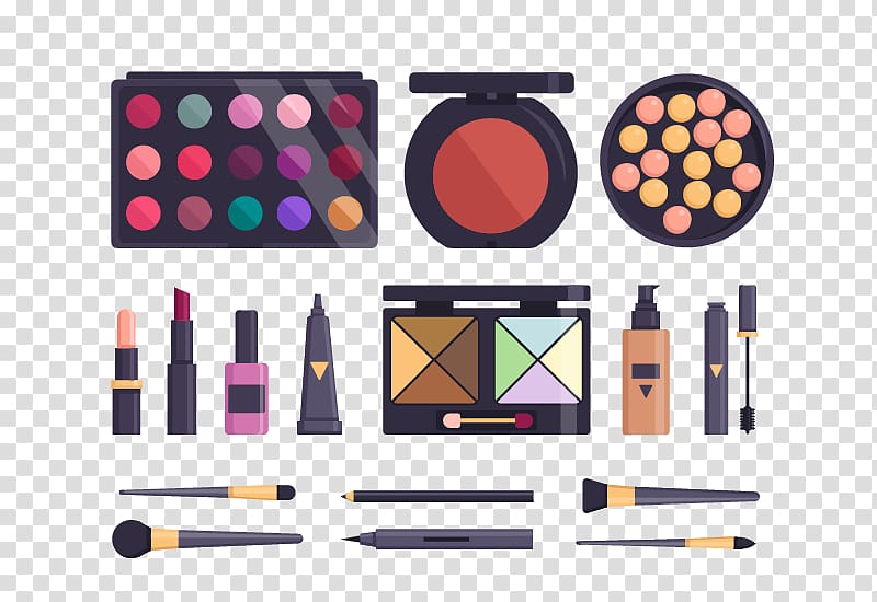 Make-up Watercolor painting Cosmetics Beauty, Women Makeup Tools material transparent background PNG clipart
