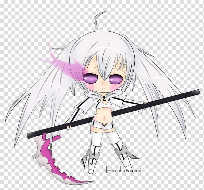 Black Rock Shooter Anime Chibi Manga, Anime transparent background PNG clipart