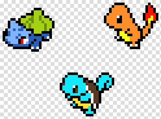 Pikachu Charmander Bulbasaur Squirtle Pixel art, pixel art pokemon transparent background PNG clipart