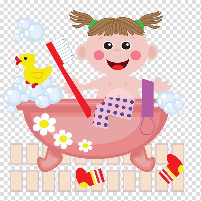 Shower Bathtub Bathroom , A girl with a toothbrush bath transparent background PNG clipart