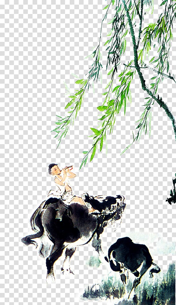 Kaifeng Qingming Festival Willow, China Wind Fang Niuwa transparent background PNG clipart