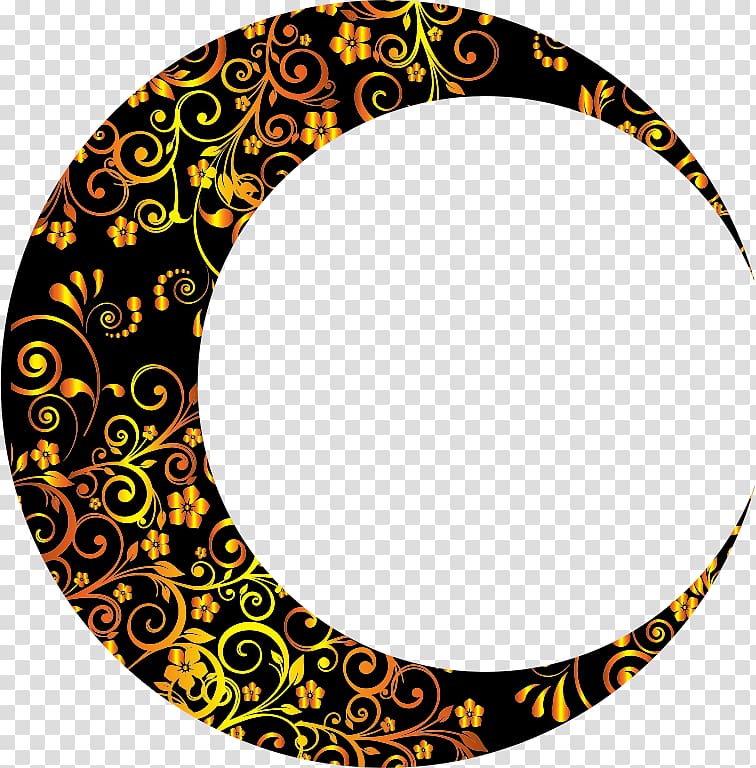 Lunar phase Desktop , gold floral transparent background PNG clipart