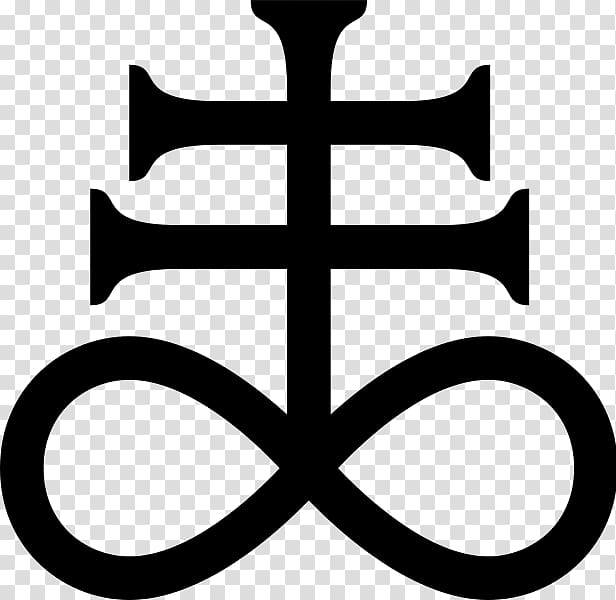 silhouette of black infinity and cross, Lucifer Sulfur Alchemical symbol Alchemy, Satanic transparent background PNG clipart