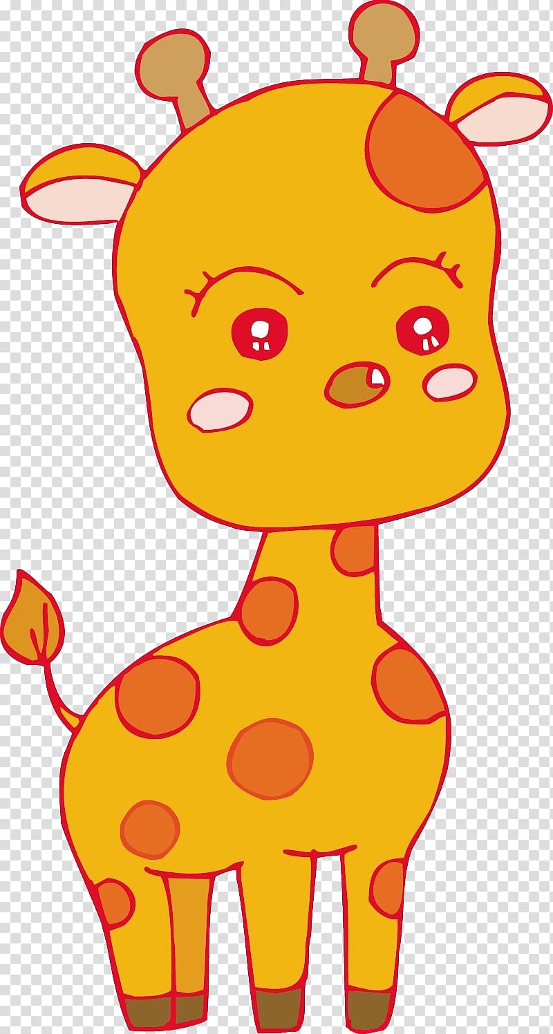Cartoon Illustration, Cute giraffe transparent background PNG clipart