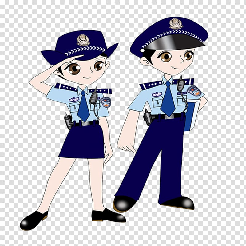 Cartoon Police officer Animation, Police elements transparent background PNG clipart