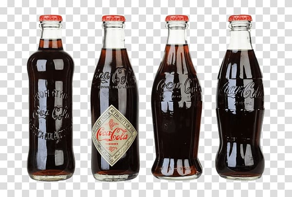 four Coca-Cola bottles, Range Of Vintage Coca Cola Bottles transparent background PNG clipart