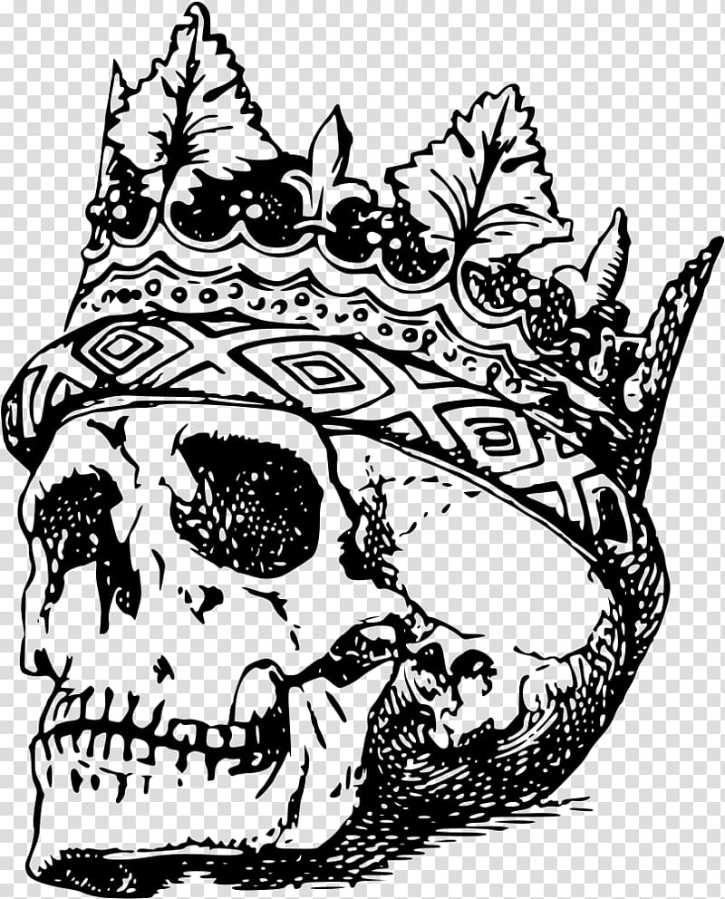 Skull Drawing Bone , crown transparent background PNG clipart