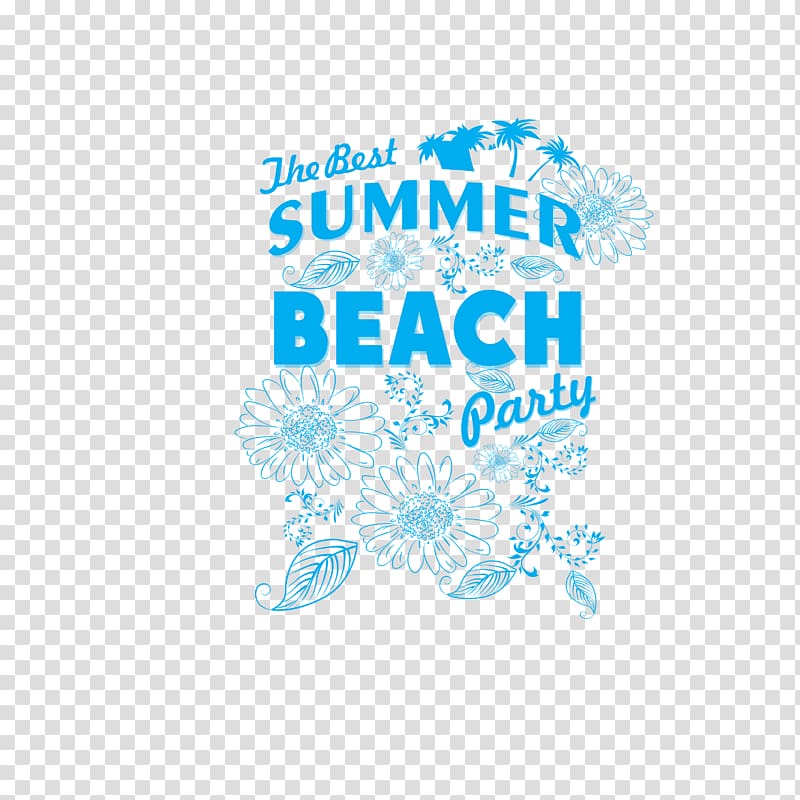 Party Beach Typeface, Beach party art word transparent background PNG clipart