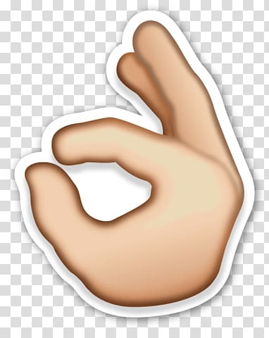 ok hand sign emoji, Just So Fingers Emoji transparent background PNG clipart
