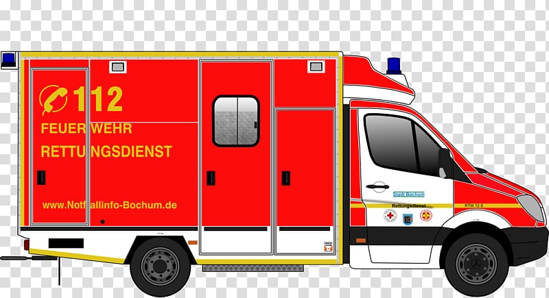 Ambulance Fire department Bochum Emergency medical services, ambulance transparent background PNG clipart