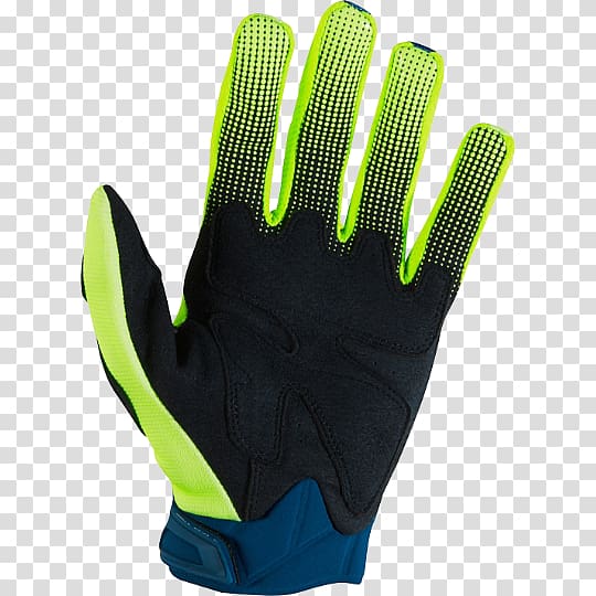 Fox 2016 Blue-Yellow Pawtector Race MX Gloves Fox Pawtector MX Gloves 2017 Soccer Goalie Glove Hand, fox gloves transparent background PNG clipart