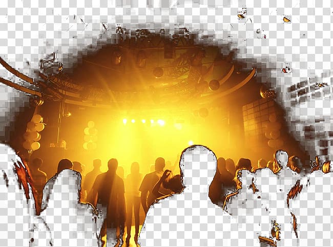 enthusiastic crowd concert stage transparent background PNG clipart