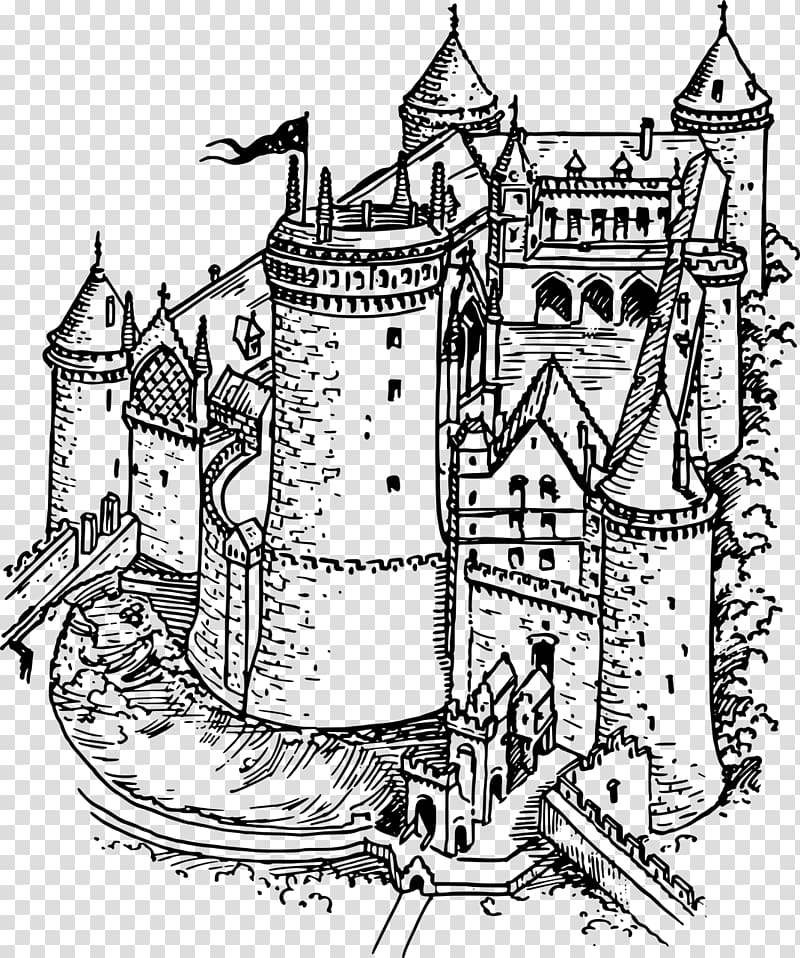 Middle Ages Knight Coloring book Castle Drawing, Knight transparent background PNG clipart