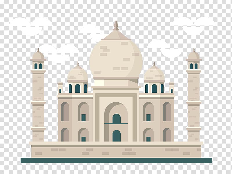 white mosque illustration, Taj Mahal Travel Icon, Taj Mahal painted pattern transparent background PNG clipart