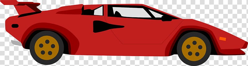 Lamborghini Countach Sports car Luxury vehicle, Red remodeling sports car transparent background PNG clipart