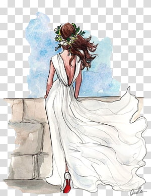 Wedding Dress Drawing Model  Wedding Dress  Free Transparent PNG Clipart  Images Download