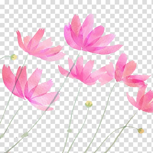 pink petaled flowers illustration, Adobe Illustrator Watercolor painting Pastel Drawing, Ink lotus transparent background PNG clipart