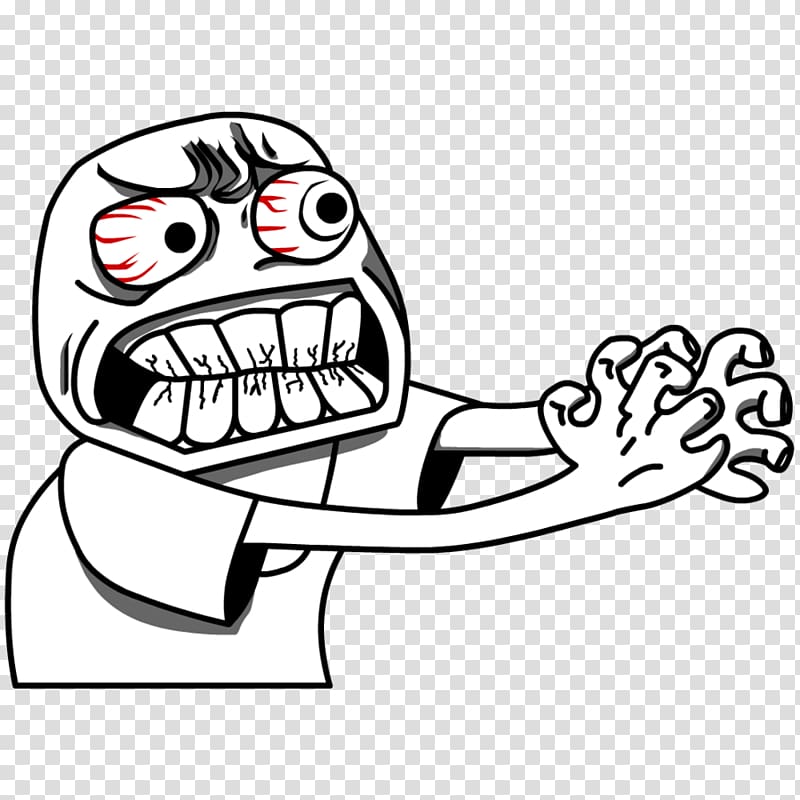 White and black cartoon character illustration, Internet meme Rage comic  Trollface Know Your Meme, meme, comics, white, face png