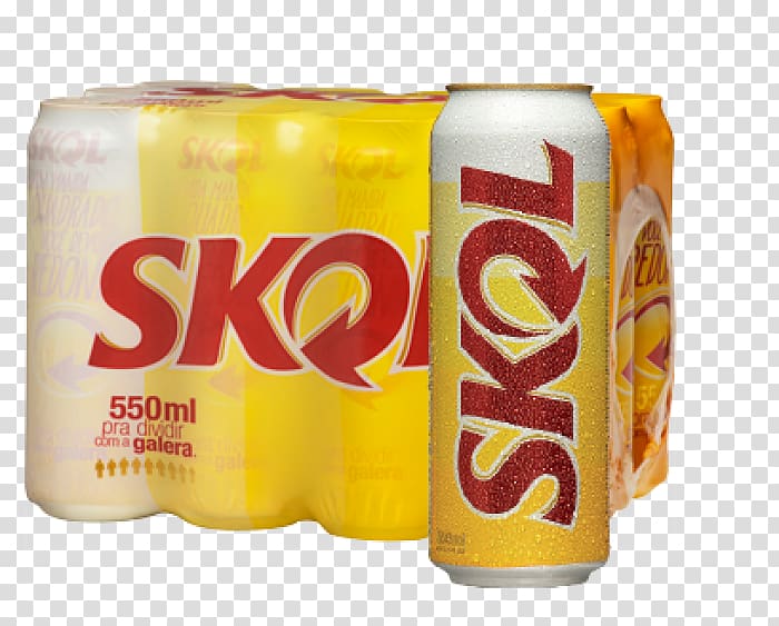 Beer Orange drink Orange soft drink Skol Beverage can, beer transparent background PNG clipart