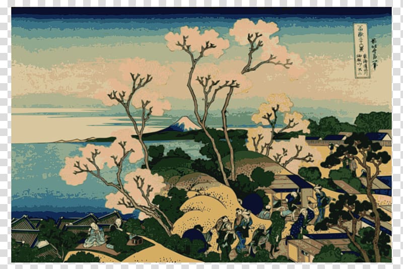 Thirty-six Views of Mount Fuji The Great Wave off Kanagawa Fine Wind, Clear Morning Hokusai Manga, fuji transparent background PNG clipart