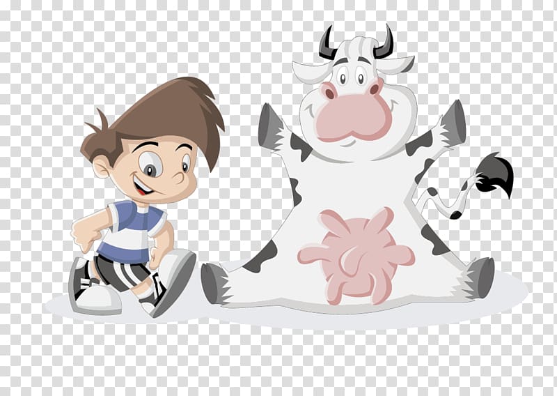 Dog Child Pet Dessin animxe9 Illustration, Cute cow transparent background PNG clipart