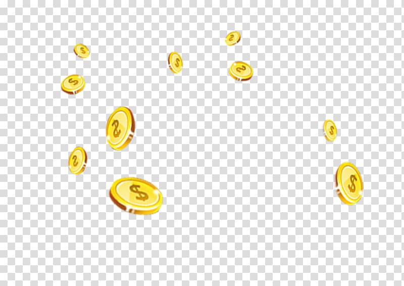 Coin Yellow Computer file, Money flying,yellow,Hand Painted transparent background PNG clipart
