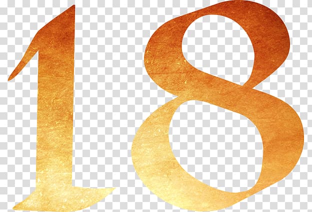 Number, number 18 transparent background PNG clipart