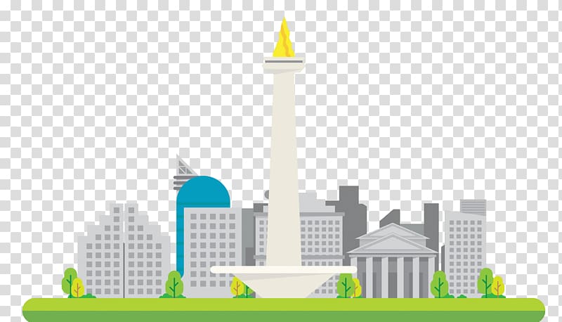 white building illustration, National Monument Landmark, Jakarta City National Monument transparent background PNG clipart