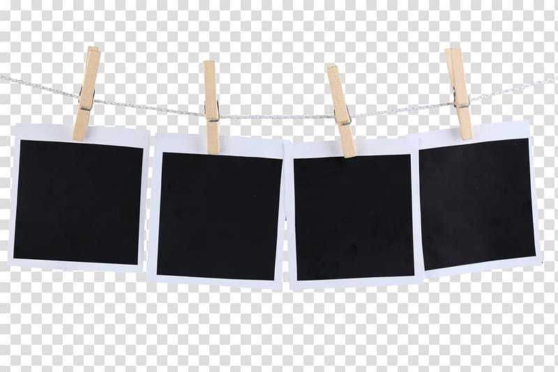 four black-and-white hanging papers with clips, Paper clip Rope, Paper clip on the rope transparent background PNG clipart