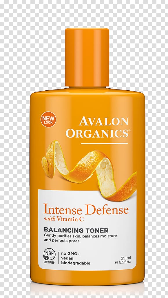 Toner Avalon Organics Intense Defense Vitamin C Renewal Cream Facial Avalon Organics Intense Defense CLEANSING GEL Cosmetics, Ricinus seed transparent background PNG clipart