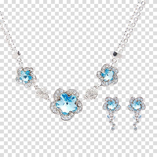 Earring Blue Necklace Turquoise Gemstone, jewelry transparent background PNG clipart