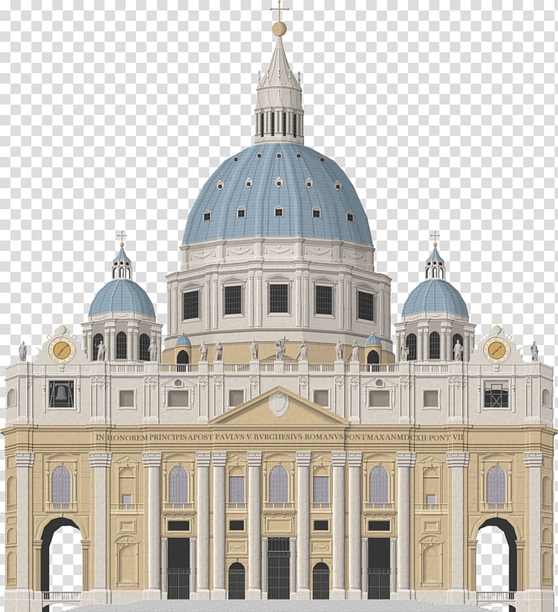 white and brown building , Saint Peter's Basilica transparent background PNG clipart