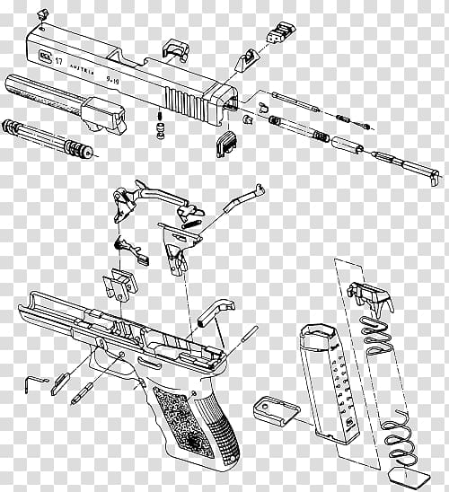 GLOCK 19 Exploded-view drawing 克拉克42 Firearm, glock 17 transparent background PNG clipart