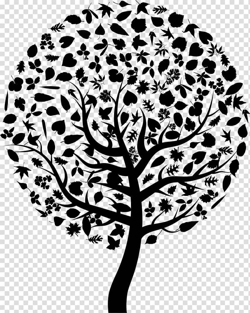 Tree Silhouette Abstract art, leaf circle transparent background PNG clipart