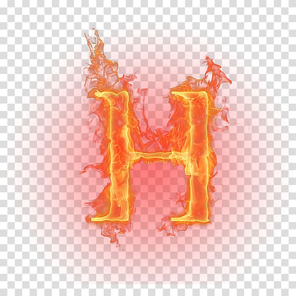 flaming H art, Flame Fire Letter Light, fire transparent background PNG clipart