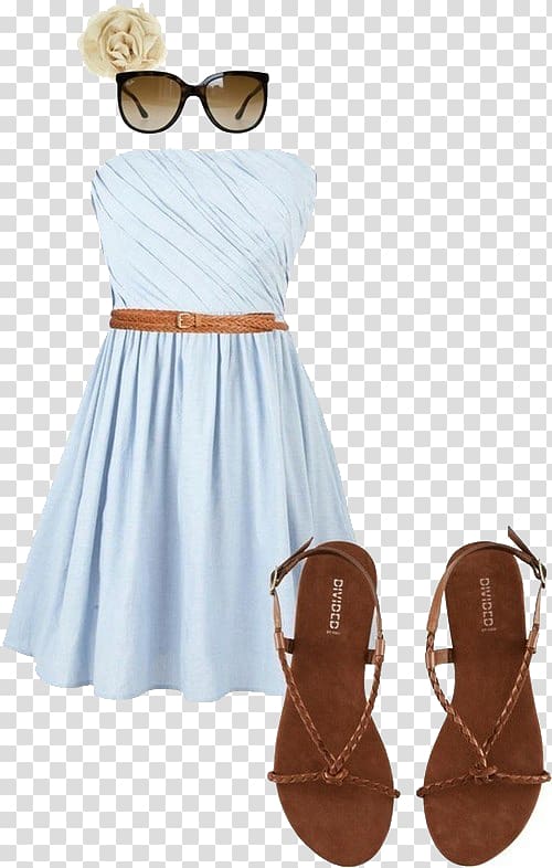 Dress Sandal Clothing Skirt Shorts, Light blue tunic dress transparent background PNG clipart