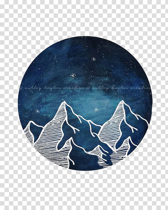 Art Watercolor painting Drawing Printmaking, Creative hand-painted mountains transparent background PNG clipart