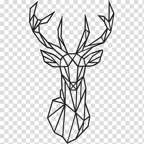 Deer Antler Geometry Wall decal Geometric mean, deer transparent background PNG clipart