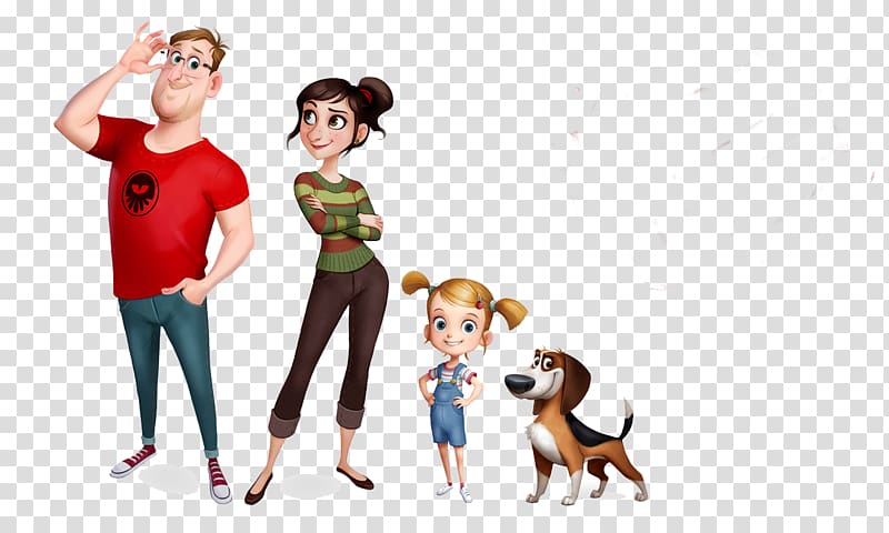 Spain Film director Animation Subtitle, A family of three with a dog transparent background PNG clipart