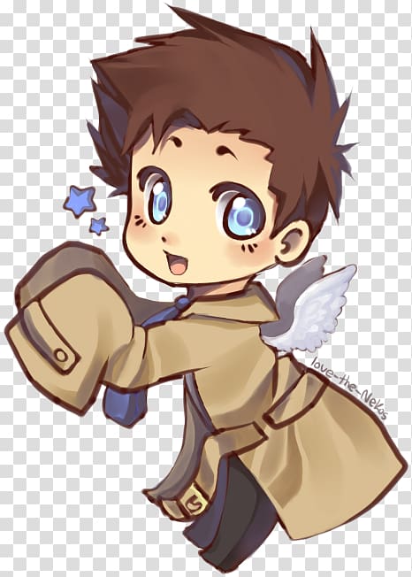 Castiel Dean Winchester Drawing Chibi Sam Winchester, Chibi transparent background PNG clipart