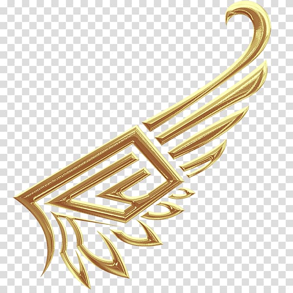 gold wing illustration, Metal Wing Brass, European-style metal wings transparent background PNG clipart